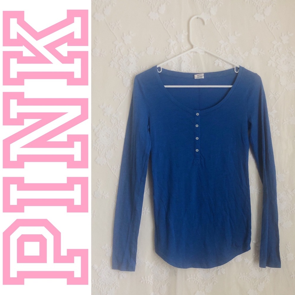 PINK Button Down Long Sleeve Top